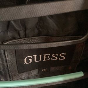 BLACK GUESS LEATHER JACKET